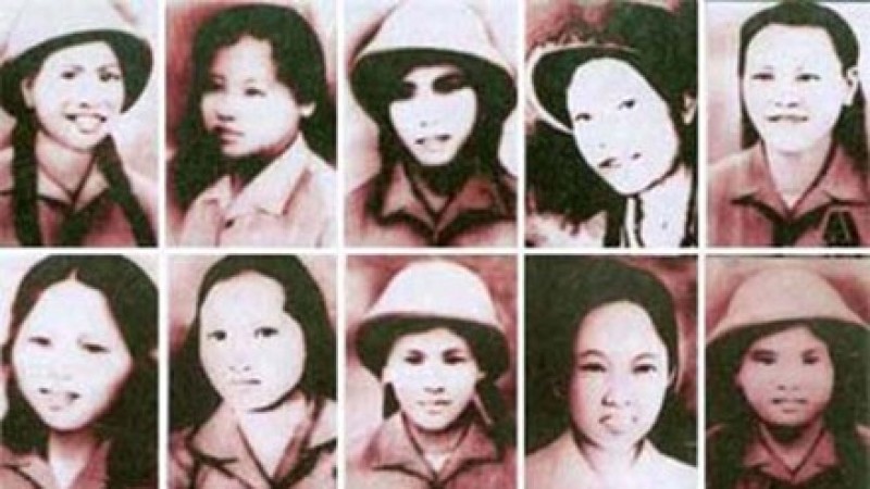 1.Võ thị Tần- 22 tuổi - tiểu đội trưởng  2.Hồ Thị Cúc- 21 tuổi - tiểu đội phó  3.Võ Thị Hợi - 20 tuổi - chiến sĩ  4.Nguyễn Thị Xuân- 20 tuổi - chiến sĩ  5.Dương Thị Xuân - 19 tuổi - chiến sĩ  6.Trần Thị Rạng- 19 tuổi - chiến sĩ  7.Hà Thị Xanh - 18 tuổi - chiến sĩ  8.Nguyễn Thị Nhỏ - 19 tuổi - chiến 